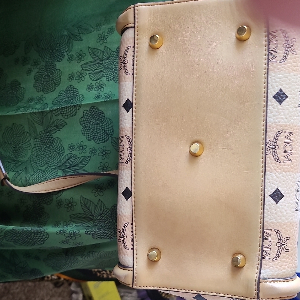 MCM Tan Logo Tote Bag - Picture 8 of 10